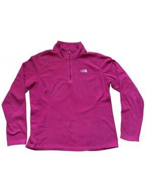 North Face Glacier 1/4 Zip Fleece Pullover Sweater Sweatshirt Pink Women's Large